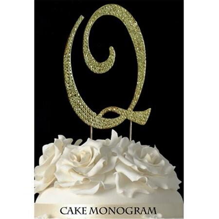 DE YI ENTERPRISE Monogram Cake Toppers - Gold Rhinestone - Q 33015-Qg